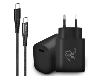 ExtraLink Smart Life Zestaw kabel USB-C 2m Ładowarka 18W PD3.0 Czarna - 1550954 - zdjęcie 1